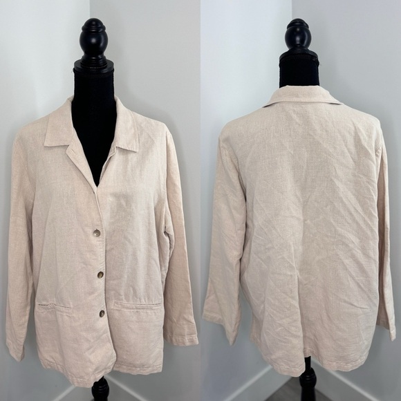Style & Co Beige Button Up Blazer Jacket (PL) - Picture 1 of 5